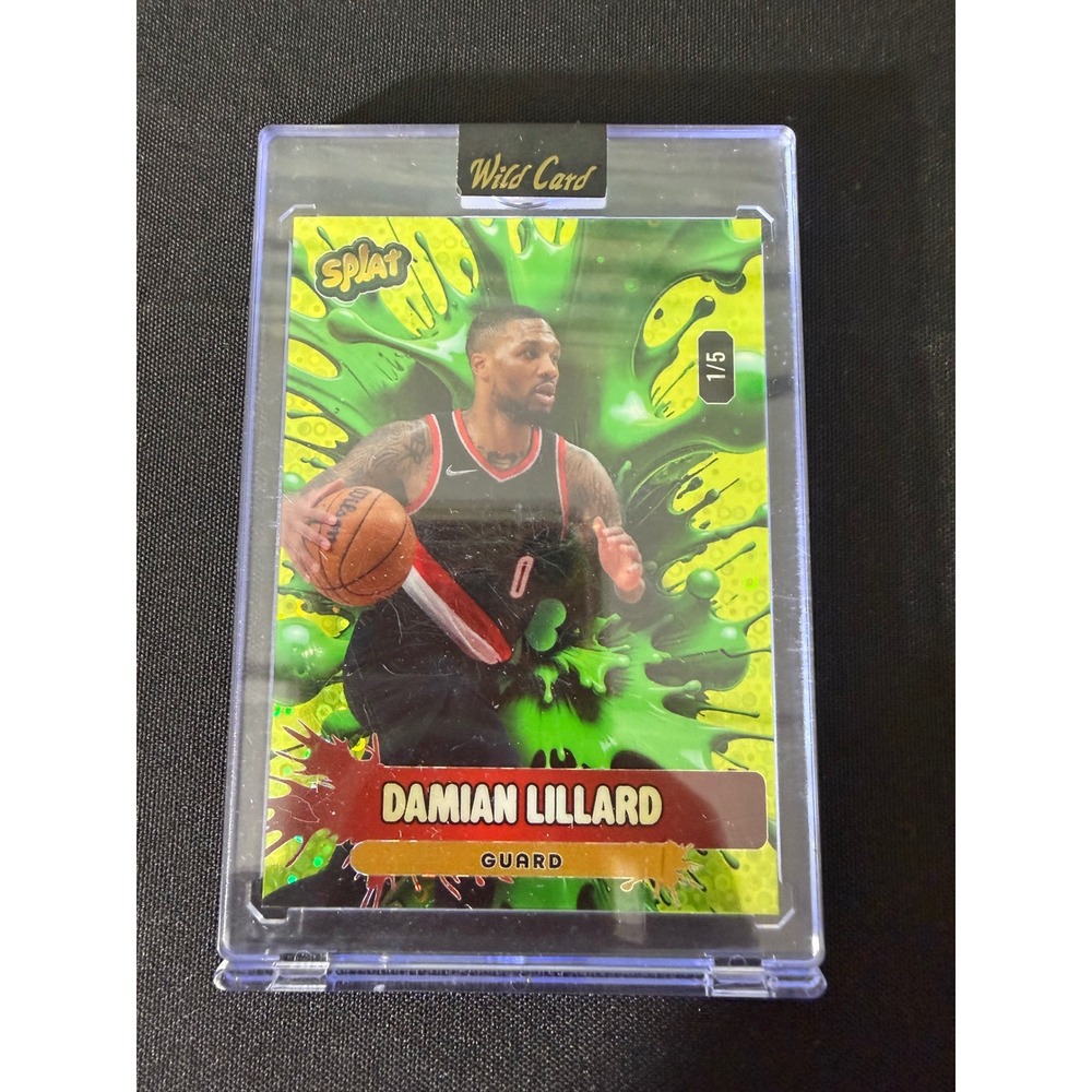 Wild Card Damian Lillard Splat Card Standard Green‎ Excellent 1/5 Rare Parallel